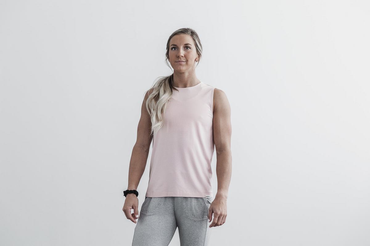 Nobull Lightweight Sleeveless Women's T Shirts Rose | Australia (MX1758)